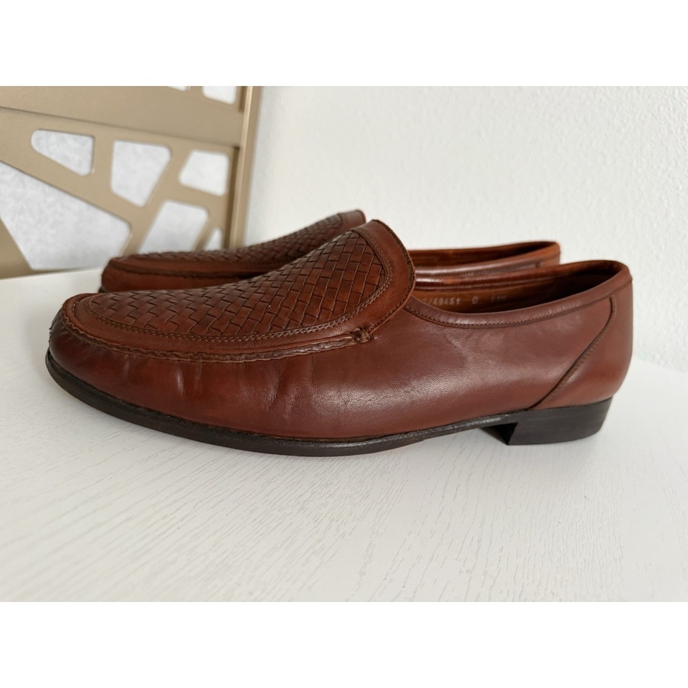 Allen Edmonds Men's Tan Shoes Capri Size 11 D Woven Basket Weave Leather Loafer